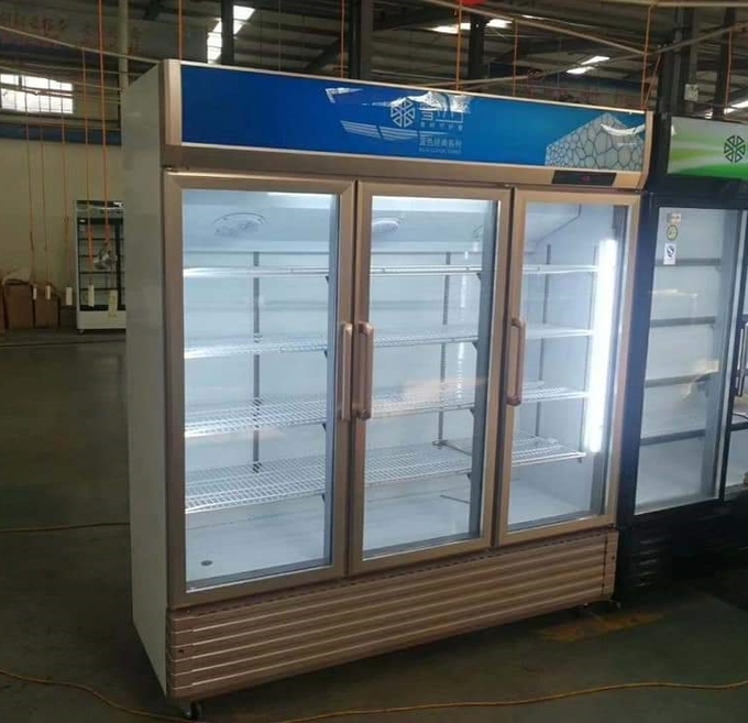 O congelador de vidro da exposição da porta da bebida de aço inoxidável refrigerou a bebida 4 da cerveja fria