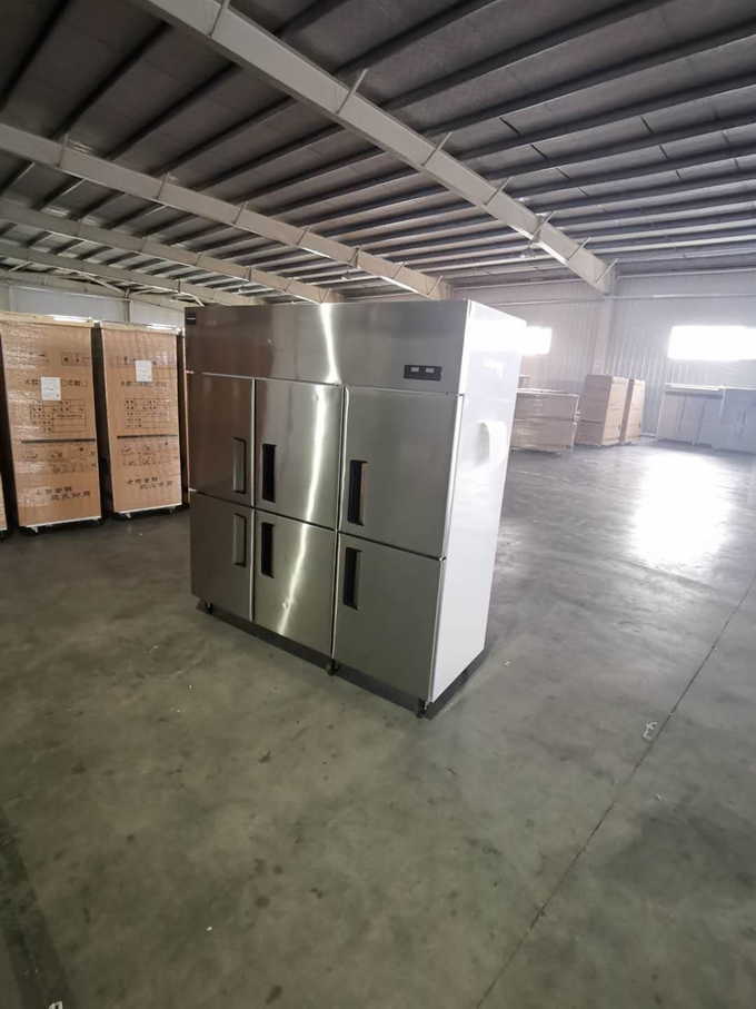 Seis congeladores demantimento de aço inoxidável 2 do gelado da carne da porta