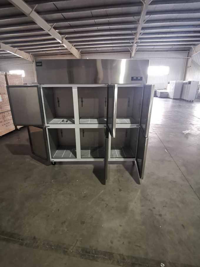 Seis congeladores demantimento de aço inoxidável 3 do gelado da carne da porta