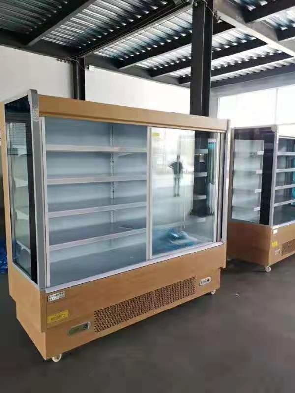 Exposição vegetal da preservação da loja da loja do fruto do supermercado comercial com o armário 1 da cortina de porta