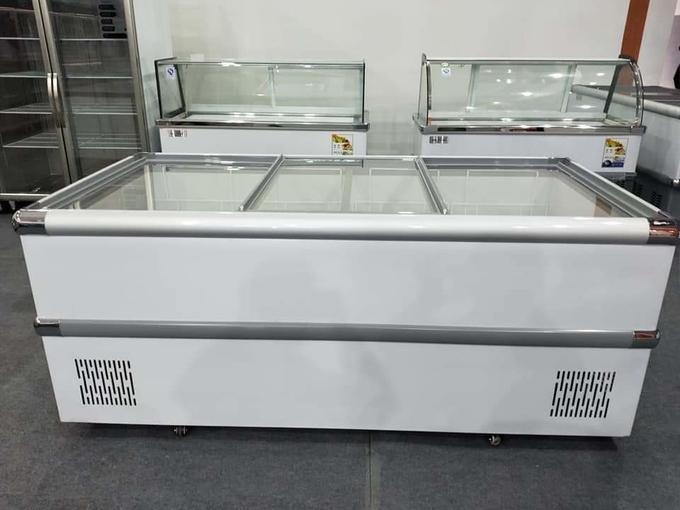 Congelador horizontal comercial da grande capacidade de armário de exposição do congelador quemantém e que congela 1