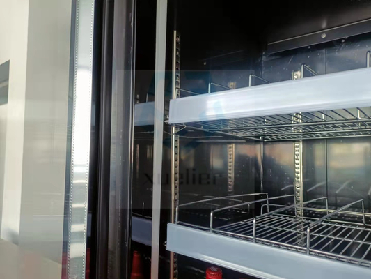 Double Door Commercial Bar Freezer Glass Door Air Cooling