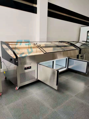 Curved Glass Butcher Fridge Display