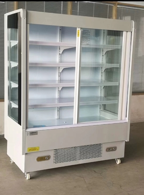 Upright Commercial Glass Door Display Freezer Sliding 2 Door Fan Cooling