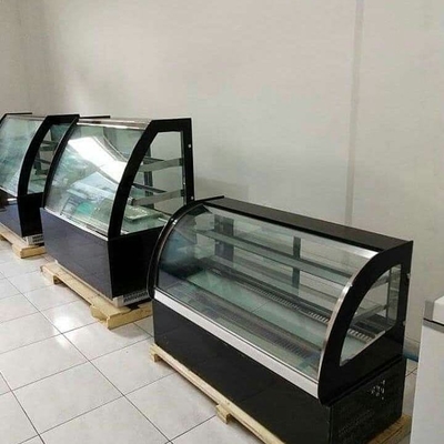Open the door cake cabinet, air cooled refrigerator, table, room temperature west pastry